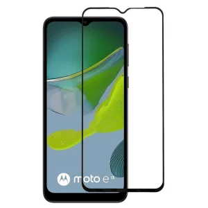 Стъклен Протектор Full Glue за Motorola E13, Черен