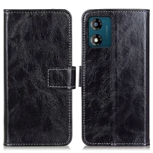 Калъф Тефтер Retro Crazy Horse за Motorola E13, Черен