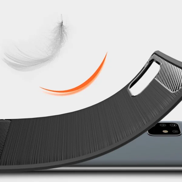 Силиконов Калъф Carbon Fibre Brushed за Samsung Galaxy A81 / Note 10 Lite, Черен 2