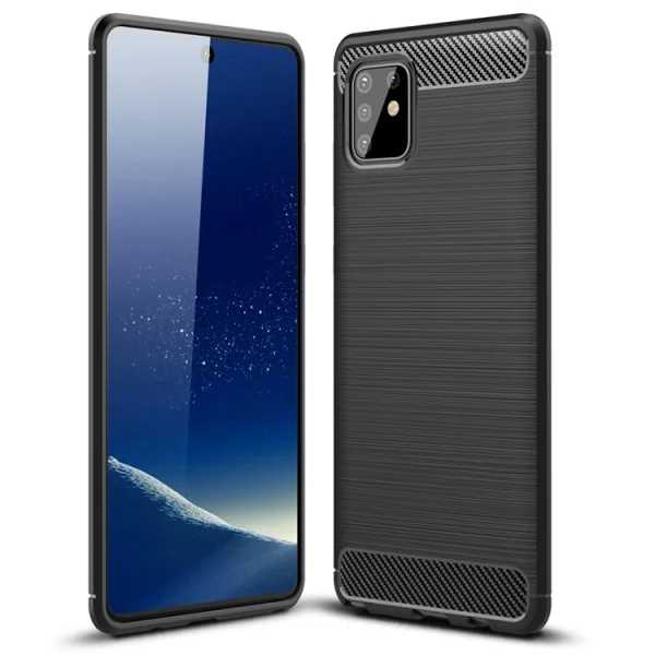 Силиконов Калъф Carbon Fibre Brushed за Samsung Galaxy A81 / Note 10 Lite, Черен 1