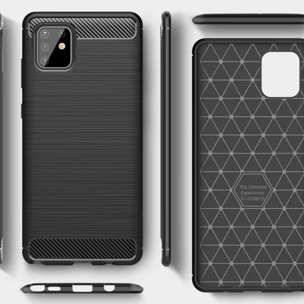 Силиконов Калъф Carbon Fibre Brushed за Samsung Galaxy A81 / Note 10 Lite, Черен 4