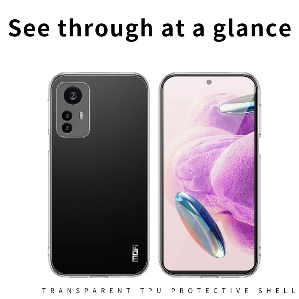 Силиконов калъф MOFI за Xiaomi Redmi Note 12S, Прозрачен 3
