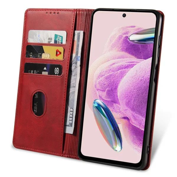 Калъф тефтер Wallet Calf Texture за Xiaomi Redmi Note 12S 4G, Червен 2
