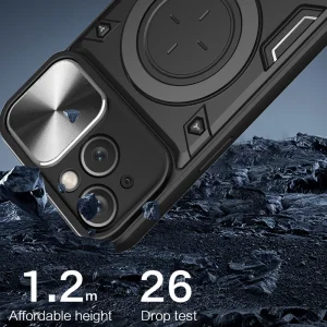 Shockproof Case Rotating Kickstand for iPhone 15, Black 4