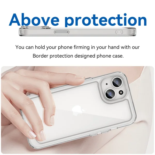 Удароустойчив калъф Shockproof за iPhone 15, Прозрачен 3