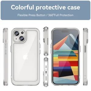 Удароустойчив калъф Shockproof за iPhone 15, Прозрачен 6