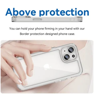 Удароустойчив калъф Shockproof за iPhone 15, Прозрачен 3