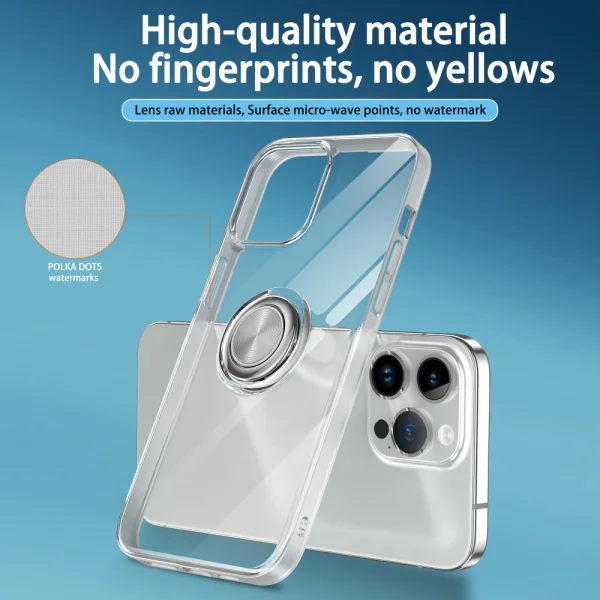 Silicone case Crystal Kickstand for iPhone 15, Transparent 4