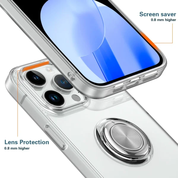 Silicone case Crystal Kickstand for iPhone 15, Transparent 2