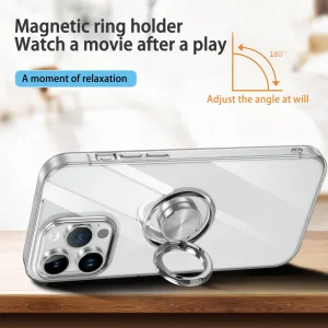Silicone case Crystal Kickstand for iPhone 15, Transparent 6