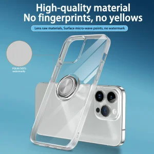 Silicone case Crystal Kickstand for iPhone 15, Transparent 4