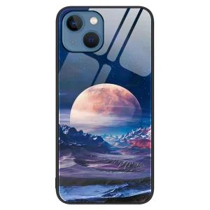 Калъф Glass за iPhone 15, Бяла планета