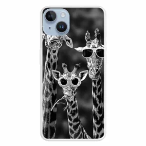 Силиконов калъф за iPhone 15, Парти жирафи