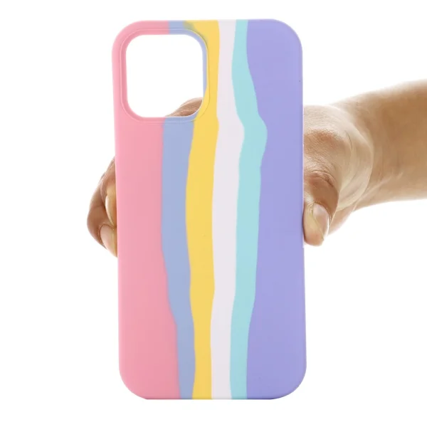 Shockproof case Rainbow Design for iPhone 15 Pro, Pink Rainbow 5