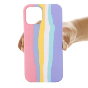 Shockproof case Rainbow Design for iPhone 15 Pro, Pink Rainbow 5