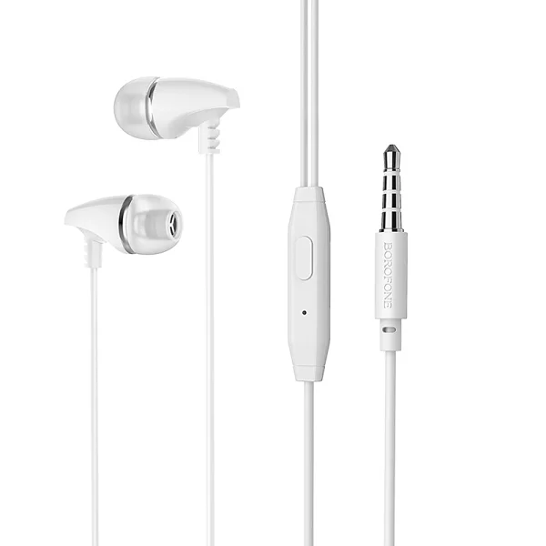 Слушалки с микрофон BOROFONE BM25, Sound Edge, Бял 1