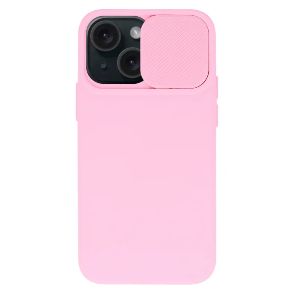 Camshield Soft Silicone Case for iPhone 15, Light Pink 1