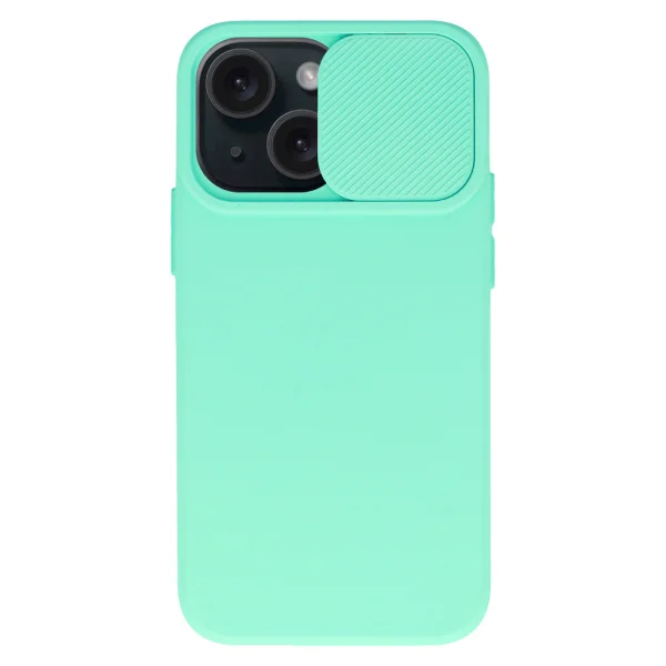 Силиконов калъф Camshield Soft за iPhone 15, Мента 1