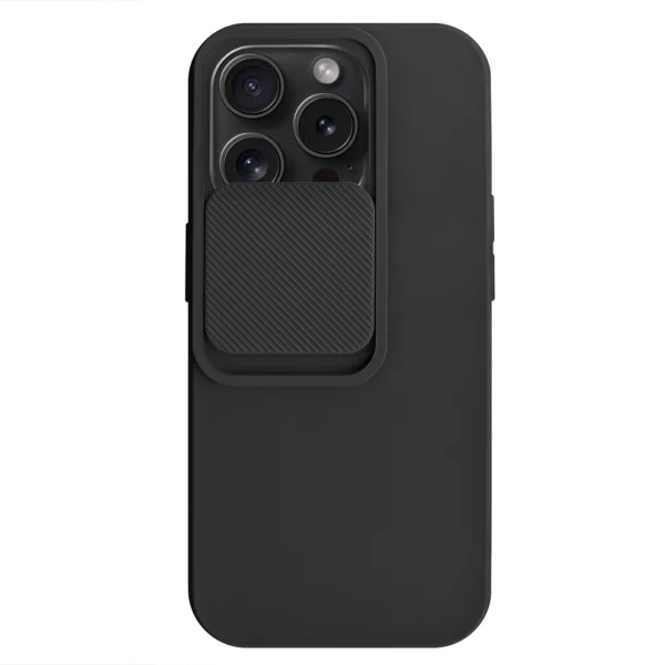 Силиконов калъф Camshield Soft за iPhone 15 Pro, Черен 1