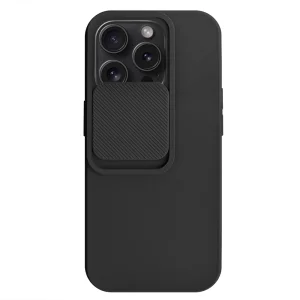 Силиконов калъф Camshield Soft за iPhone 15 Pro, Черен