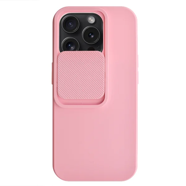 Silicone case Camshield Soft for iPhone 15 Pro, Light pink 1