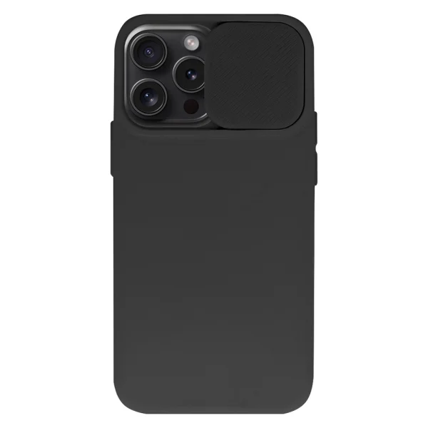 Silicone case Camshield Soft for iPhone 15 Pro Max, Black 1