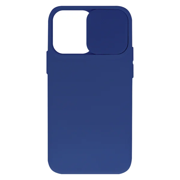 Силиконов калъф Camshield Soft за iPhone 15 Pro Max, Тъмно син 2