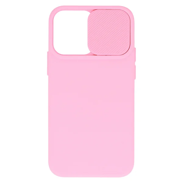 Силиконов калъф Camshield Soft за iPhone 15 Pro Max, Светло розов 2