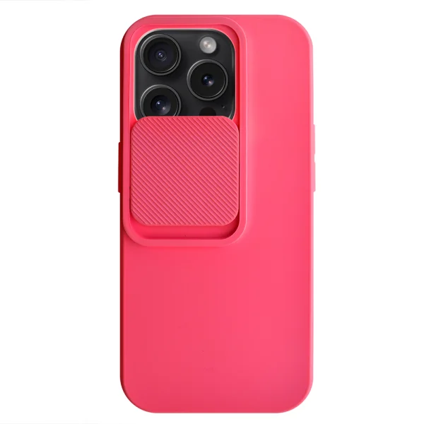 Silicone case Camshield Soft for iPhone 15 Pro, Pink 1