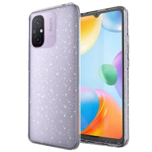 Силиконов калъф Crystal Glitter за Xiaomi Redmi 12C, Сребристи частици
