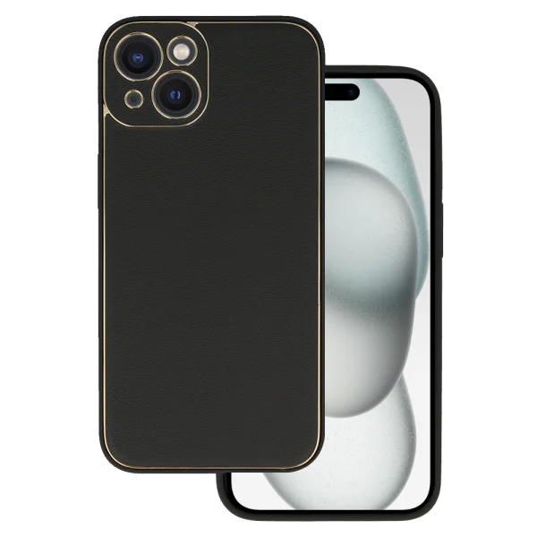 Удароустойчив калъф Luxury за iPhone 15 Plus, Черен 1