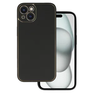 Удароустойчив калъф Luxury за iPhone 15 Plus, Черен
