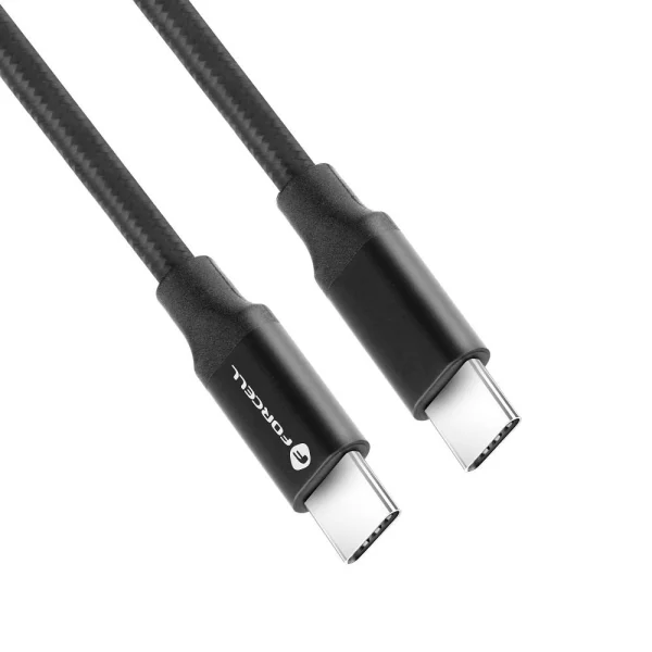 Cable FORCELL C391, Type C - Type C, 1m, QC4.0, 5A/20V, PD100W, E-mark, 4K, Thunderbolt, 20Gbit/s, Black 2