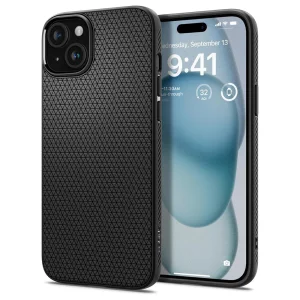 Удароустойчив Калъф Spigen Liquid Air за iPhone 15, ACS06790, Matte, Черен