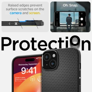 Удароустойчив Калъф Spigen Liquid Air за iPhone 15, ACS06790, Matte, Черен 3
