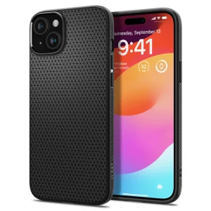 Удароустойчив Калъф Spigen Liquid Air за iPhone 15 Plus, ACS06650, Matte, Черен