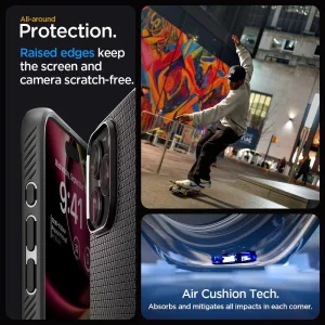 Shockproof Case Spigen Liquid Air for iPhone 15 Pro, ACS06704, Matte, Black 5
