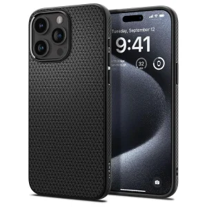 Удароустойчив Калъф Spigen Liquid Air за iPhone 15 Pro, ACS06704, Matte, Черен