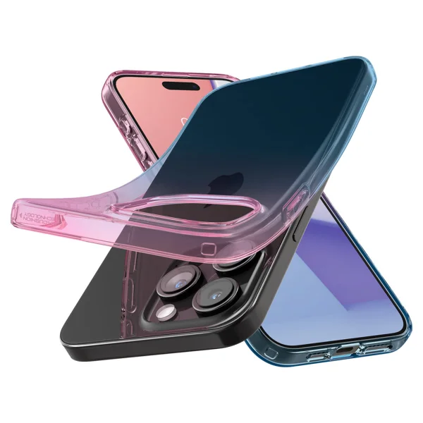Spigen Liquid Crystal Case for iPhone 15 Pro, ACS06700, Pink-Blue 2