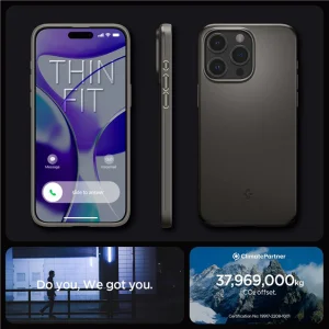 Spigen Thin Fit Case for iPhone 15 Pro, ACS06686, Black 3