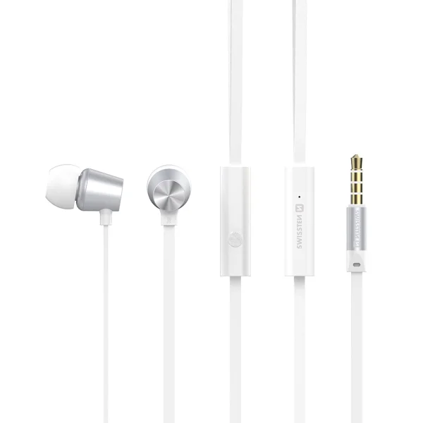 Earphones with Microphone SWISSTEN Dynamic YS500, Jack 3.5mm, Silver 1
