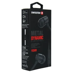 Слушалки с микрофон SWISSTEN Dynamic YS500, Jack 3.5mm, Черен 4