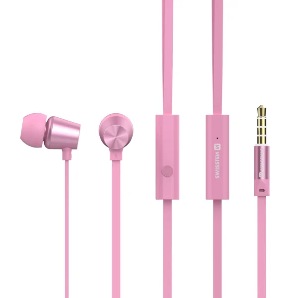 Слушалки с микрофон SWISSTEN Dynamic YS500, Jack 3.5mm, Розов 1
