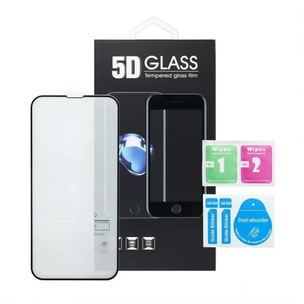 5D Full Glue Tempered Glass Protector for iPhone 15 Plus, Black 2