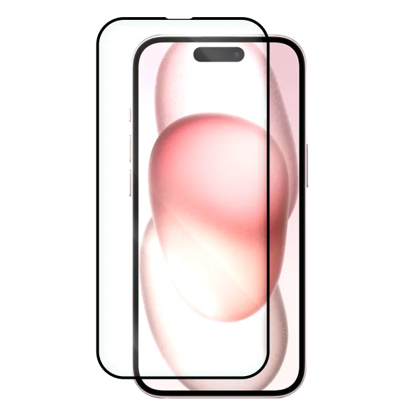 5D Full Glue Tempered Glass Protector for iPhone 15 Plus, Black 1