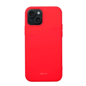 Силиконов калъф Roar Colorful за iPhone 15, Тъмно розов