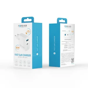 Зарядно 220V Forever GaN TC-06-65AC QC, 1xUSB, 1xUSB-C, 65w, Бял 4