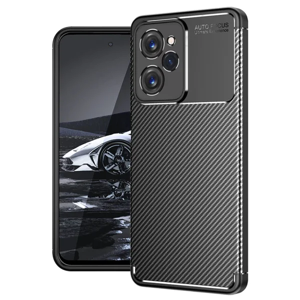 Силиконов Калъф Carbon Fibre Texture за Xiaomi Poco X5 Pro, Черен 1