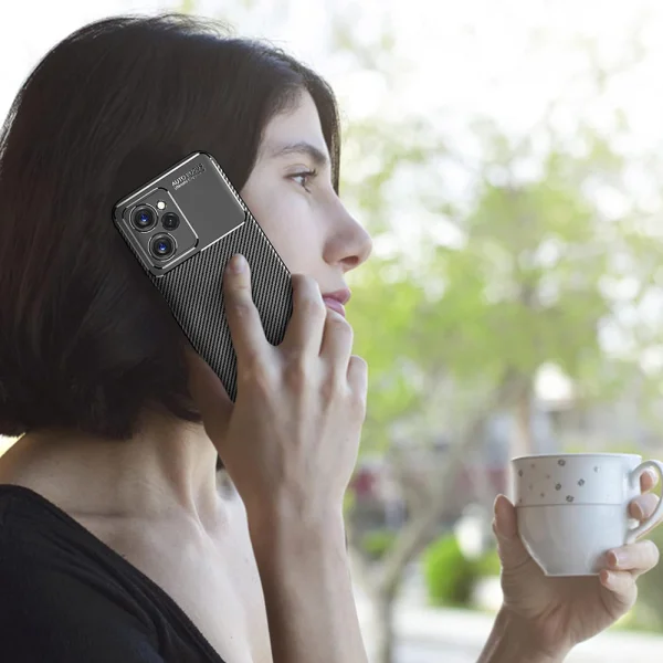 Силиконов Калъф Carbon Fibre Texture за Xiaomi Poco X5 Pro, Черен 5