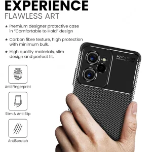 Силиконов Калъф Carbon Fibre Texture за Xiaomi Poco X5 Pro, Черен 4